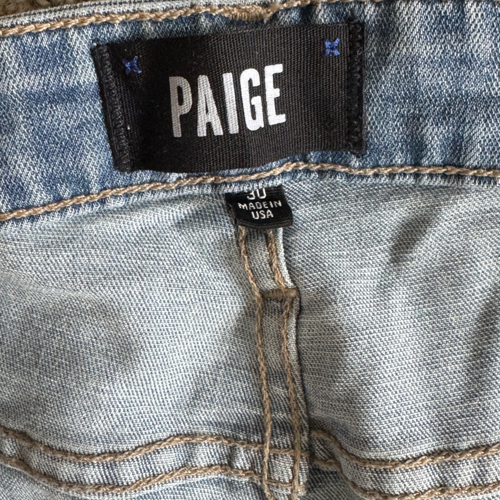 PAIGE “Federal” Sky Blue Skinny Jeans sz 30 - Picture 3 of 7
